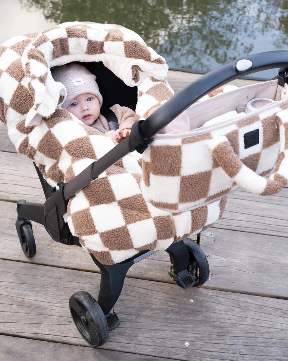 7 A.M. Car Seat Cover & Stroller Cocoon - Checker Berber