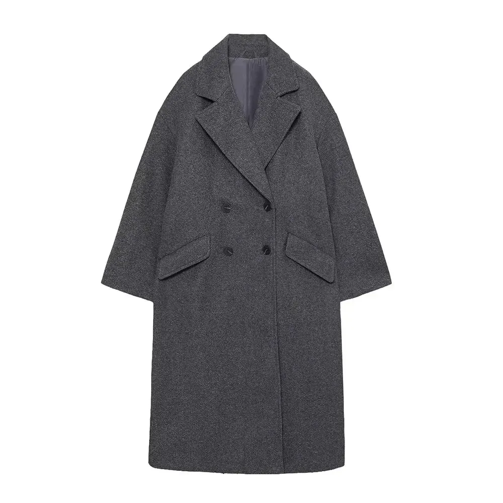 A&A Autumn Winter Long Wool Blend Coat