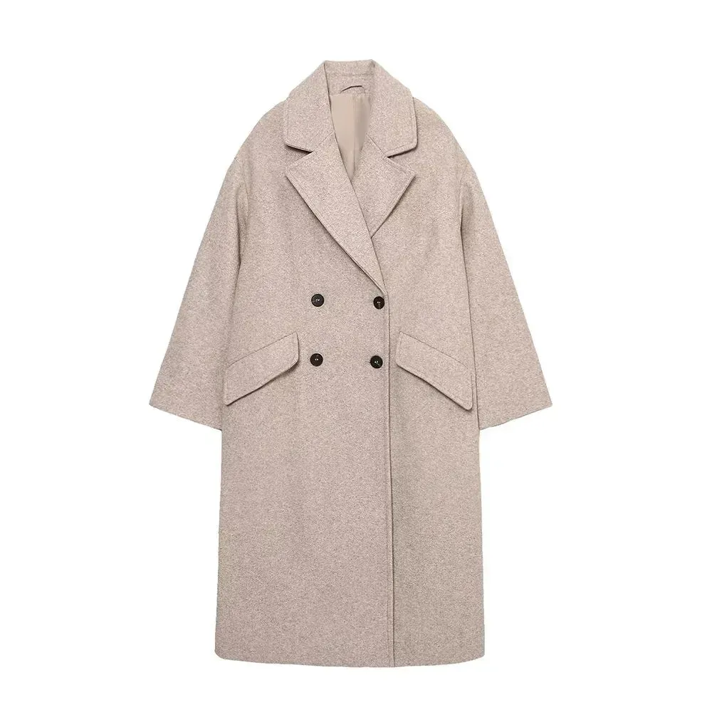 A&A Autumn Winter Long Wool Blend Coat