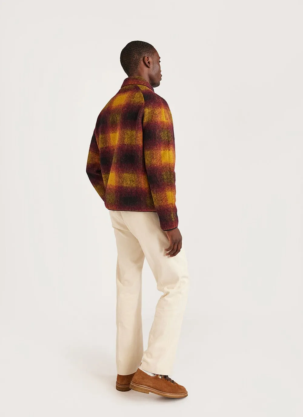 Anderson Raglan Check Jacket | Wool | Yellow