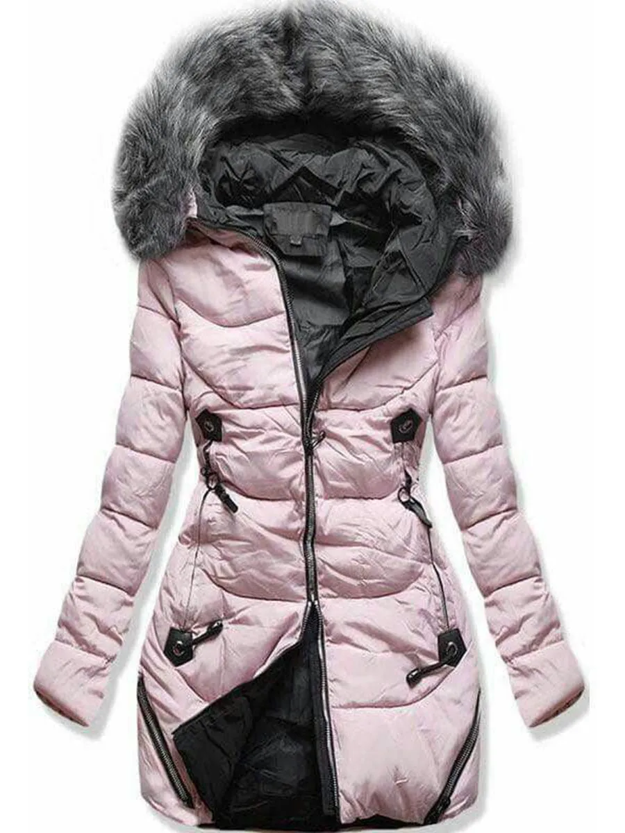 Autumn And Winter Solid Color Plush Hooded Jacket