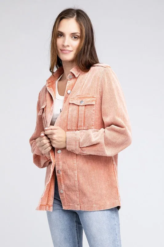 BiBi Corduroy Buttoned Down Jacket