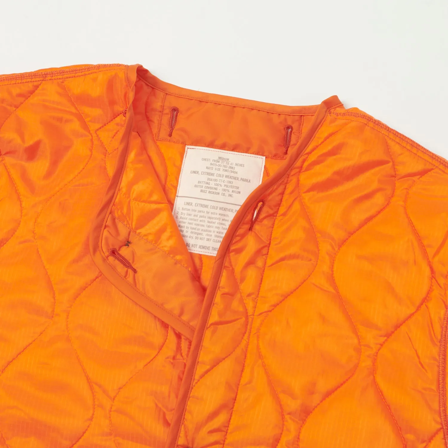 Buzz Rickson's 'Extreme Cold Weather' Liner Jacket - Orange