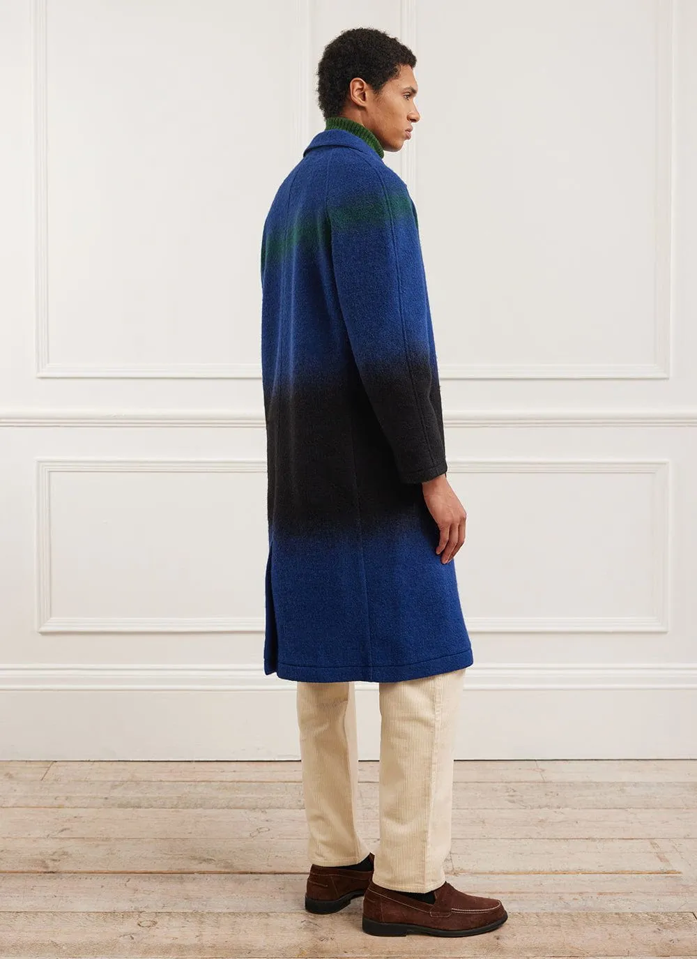 Car Coat | Gradient Wool | Blue with Forest