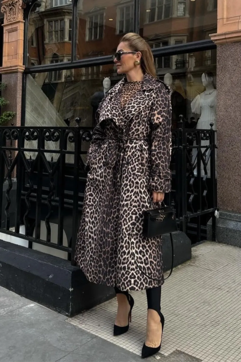 Cecilia leopard trench coat