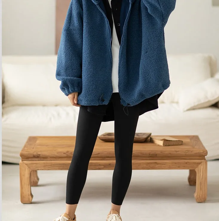 Cotton Winter Jacket, Cropped Loose Coat Women, Coat with Hoodie