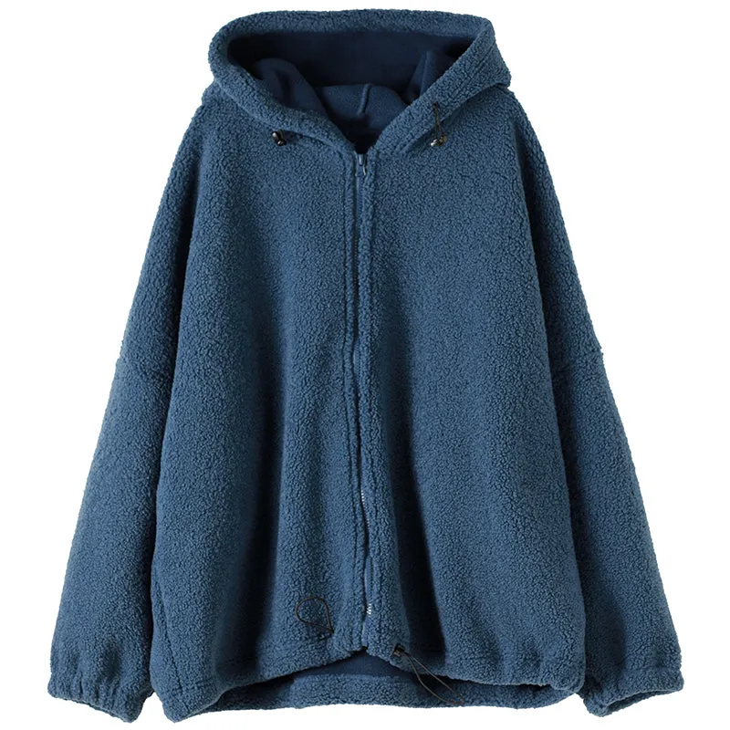 Cotton Winter Jacket, Cropped Loose Coat Women, Coat with Hoodie