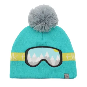 Flapjack Kids Knitted Toque Ski Goggles Turquoise Med/Lrg (2-6 yrs)