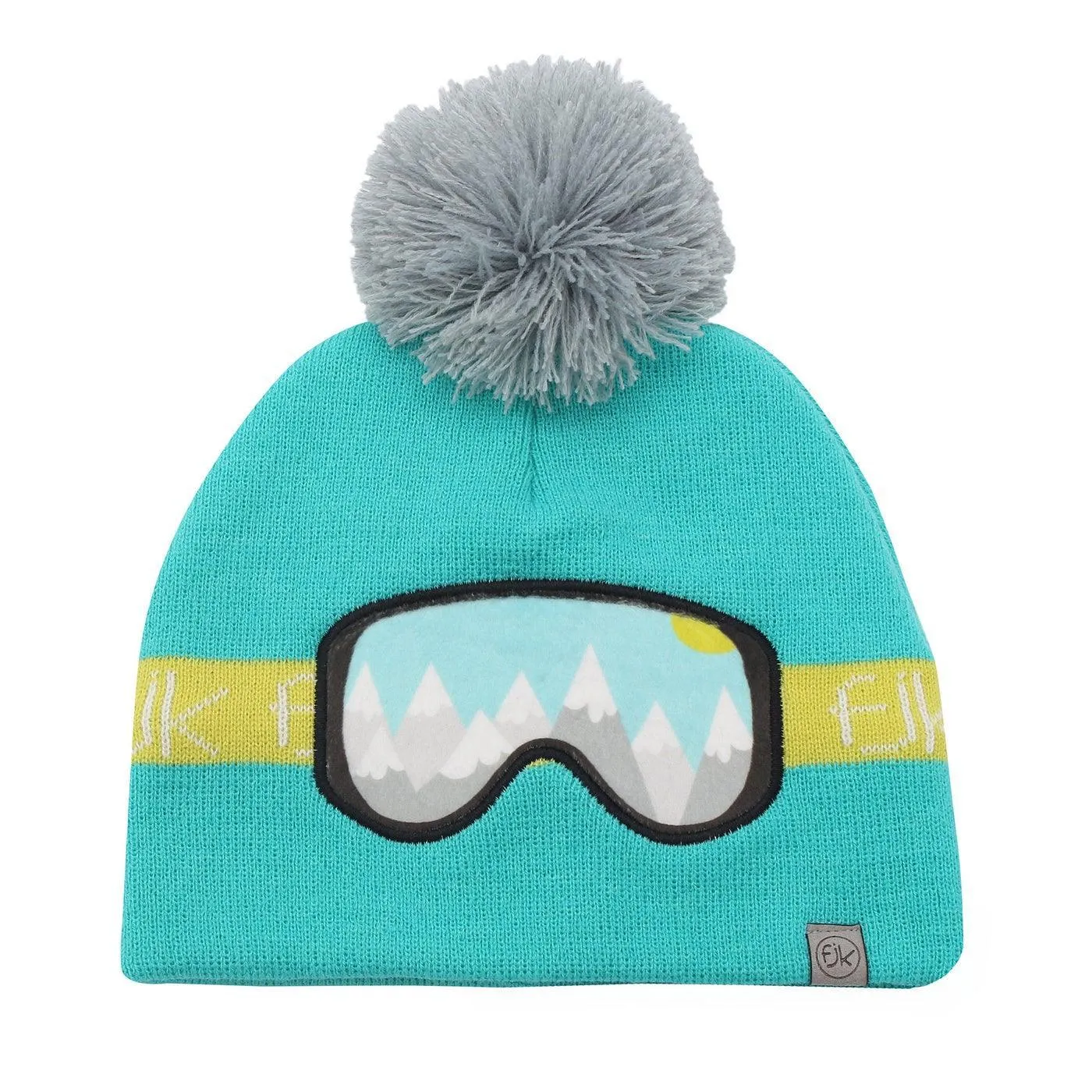 Flapjack Kids Knitted Toque Ski Goggles Turquoise Med/Lrg (2-6 yrs)