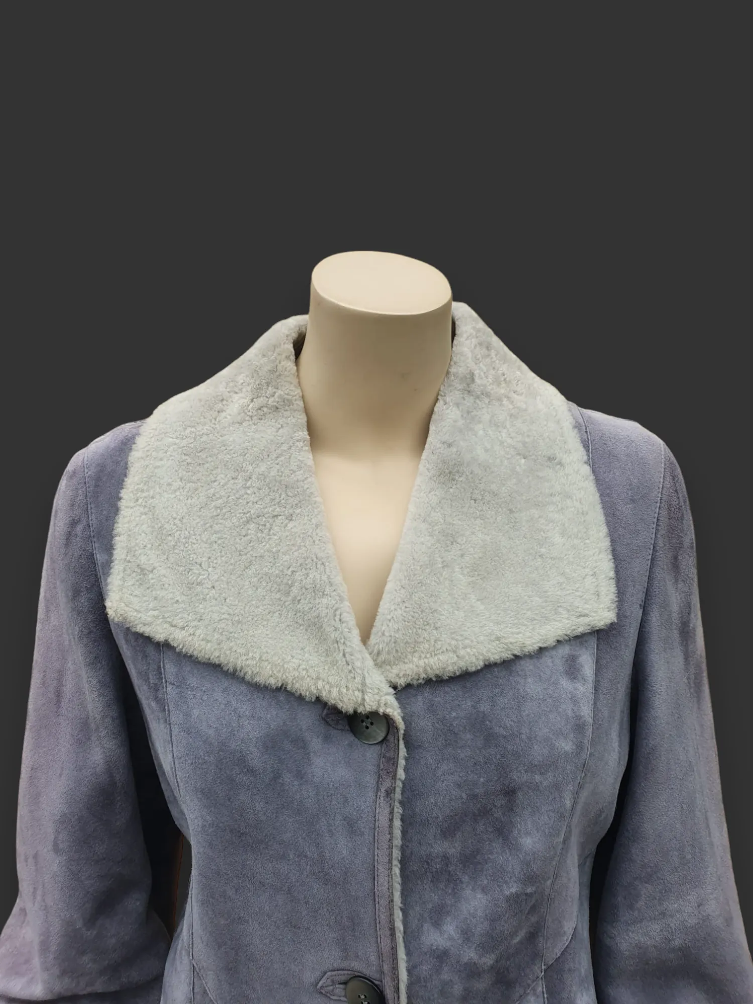 Gray Shearling Coat -Size 40