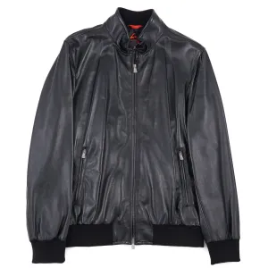 Isaia Baby Lambskin Leather Bomber Jacket