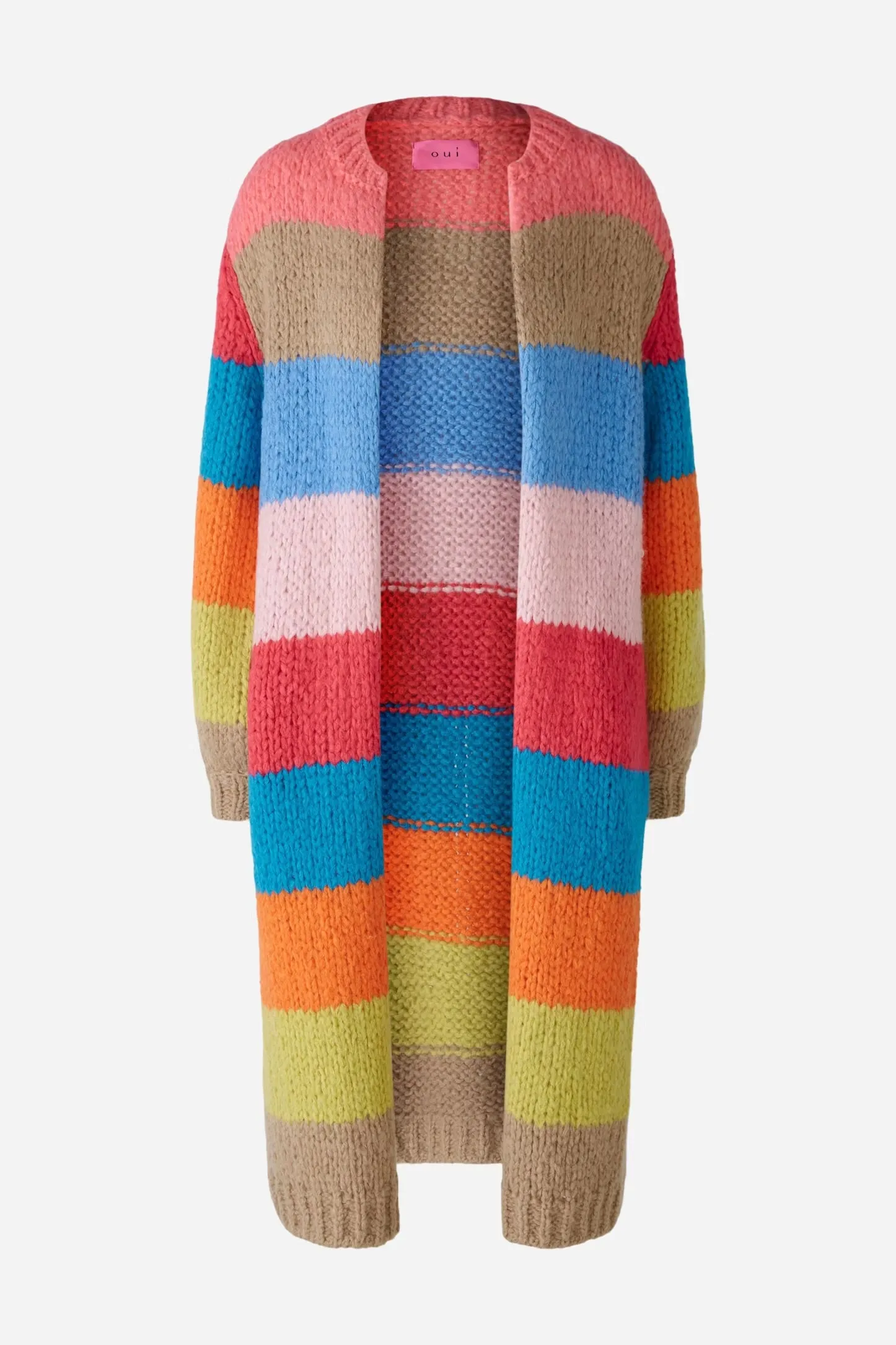 Knitted Coat in Red/Blue