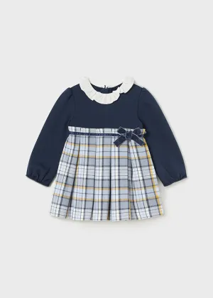 Mayoral Baby Girls Navy And Mustard Dress