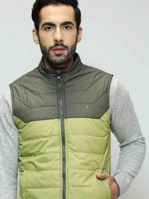 Men Cut & Sew Sleeveless Gilet Jacket