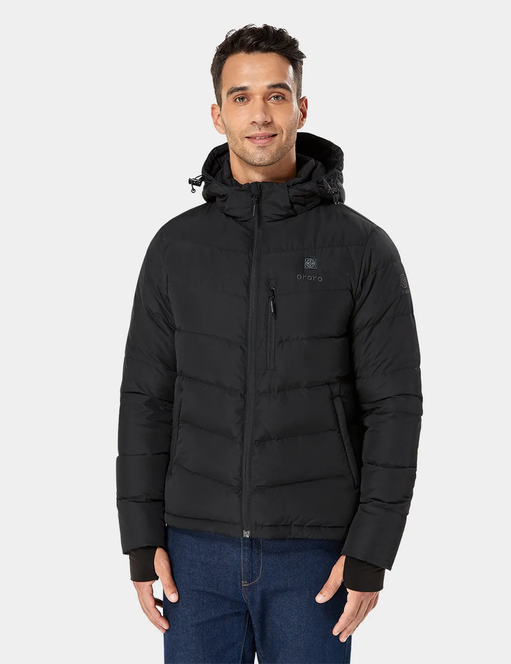 Men's Heated Down Jacket - Black