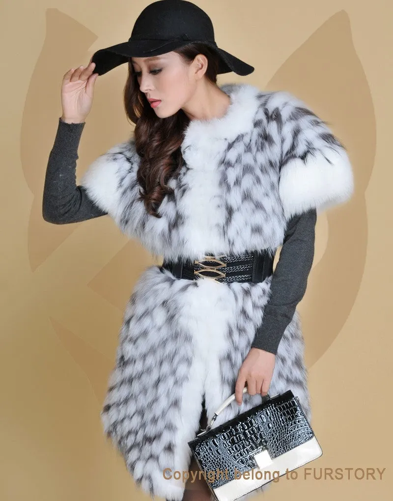 Natural Fox Fur Coat Overcoat Vest Jacket Womens' Dress Ladies' Top Dress