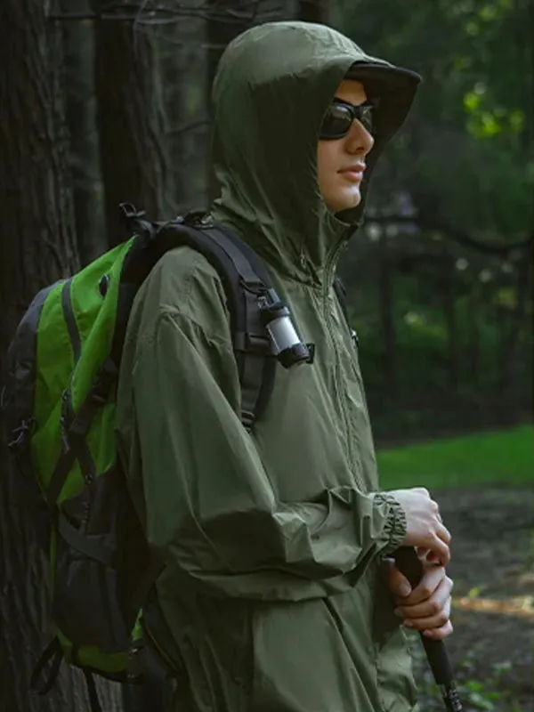 Packable Lightweight UV Protection Jacket in Dark Green Color