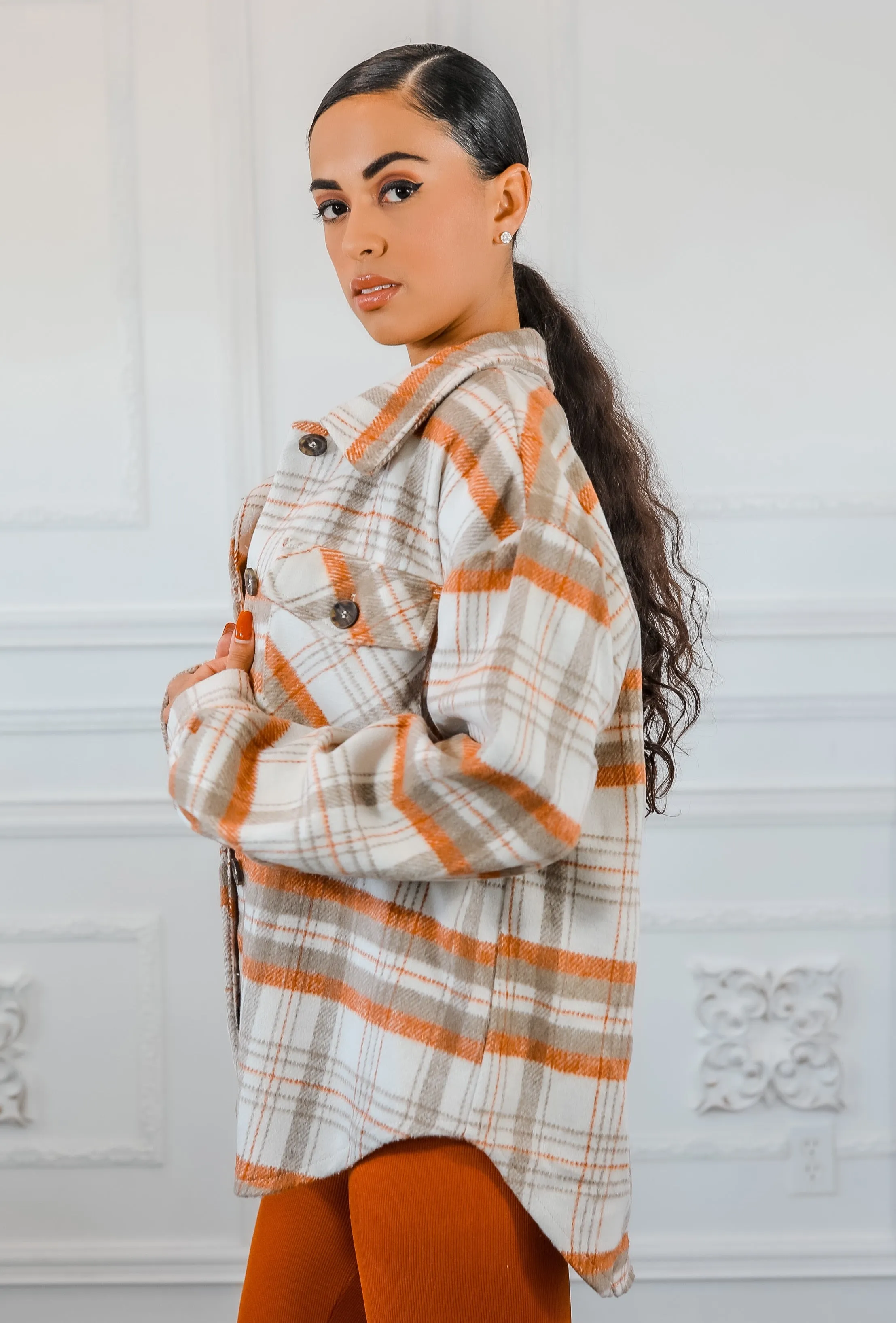 Plaid Bust Pocket Shacket