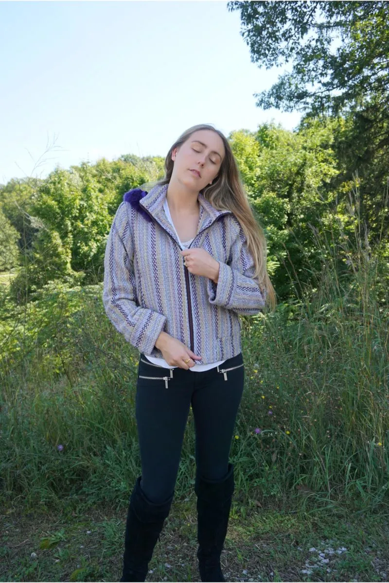 Purple Passion Faux Fur Bomber Jacket