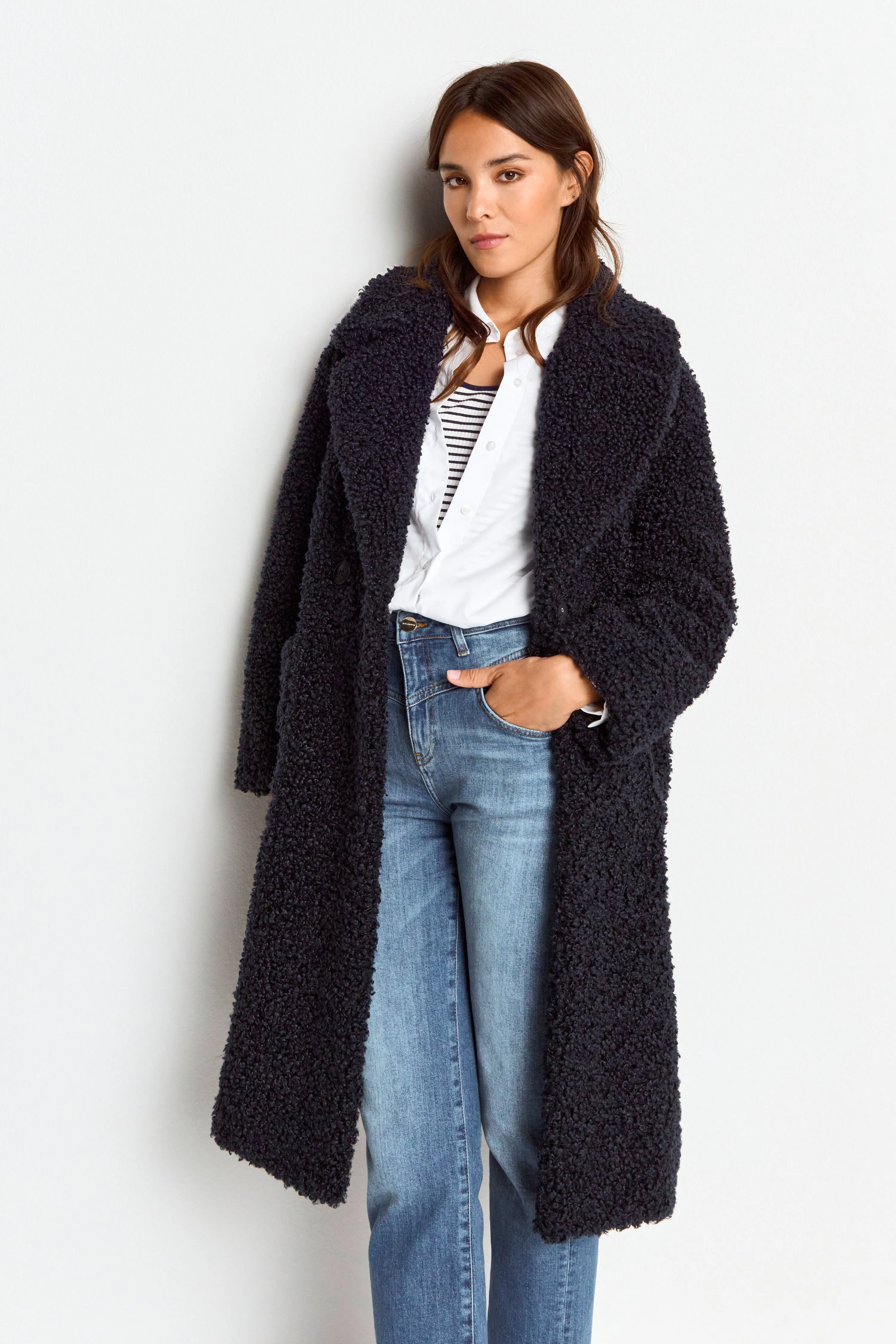 R&R Midnight Blue Teddy Coat