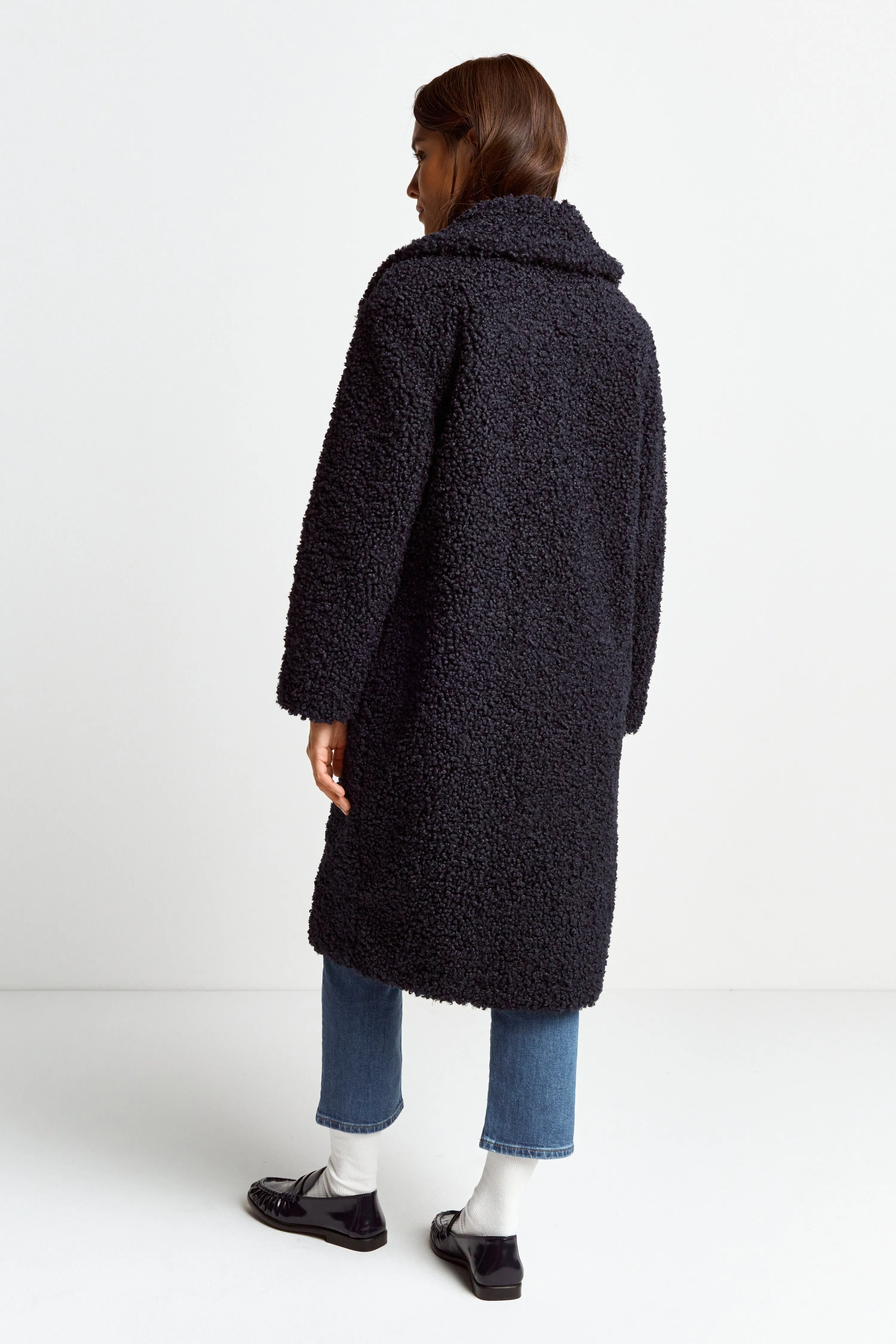 R&R Midnight Blue Teddy Coat