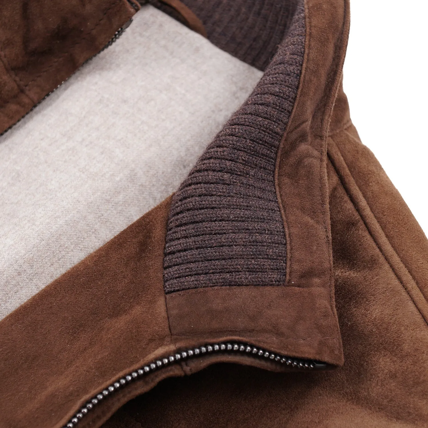 Rifugio Wool-Lined Quilted Suede Jacket