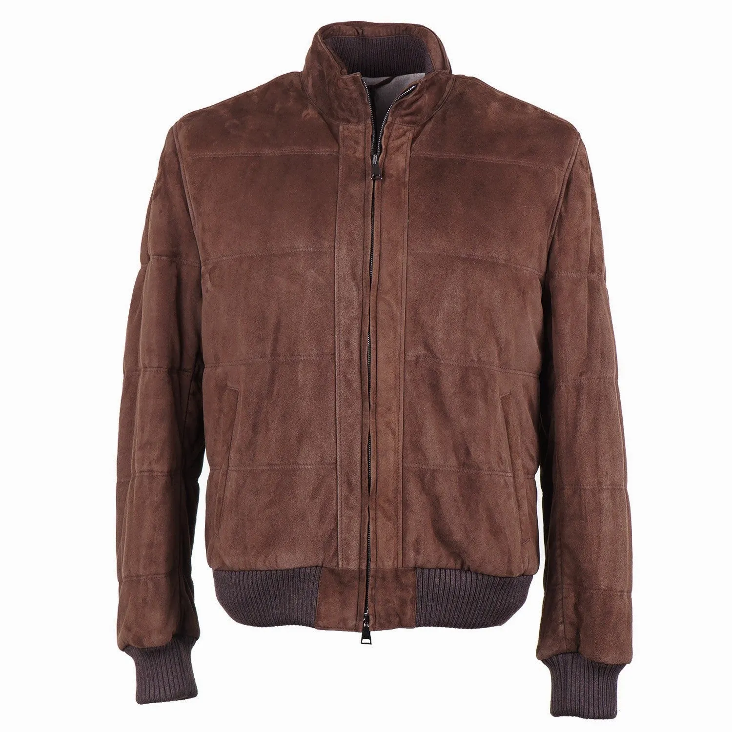 Rifugio Wool-Lined Quilted Suede Jacket