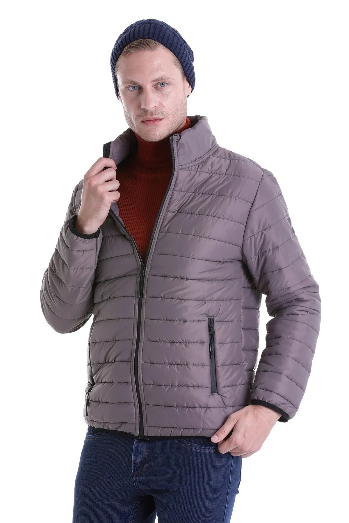 Slim Fit Ceasar Mink Padded Coat