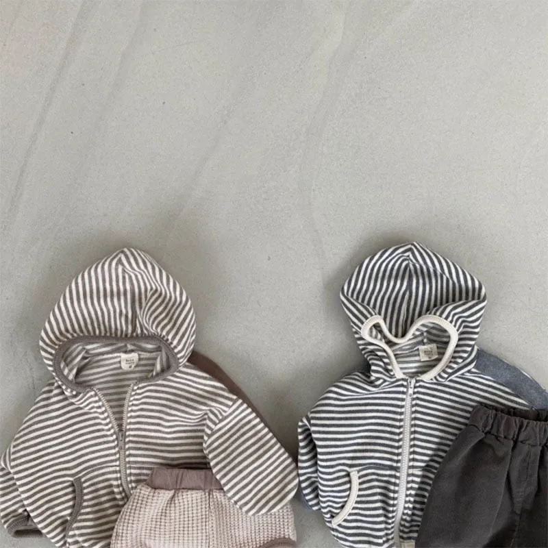 Striped Zip-Up Hoodie