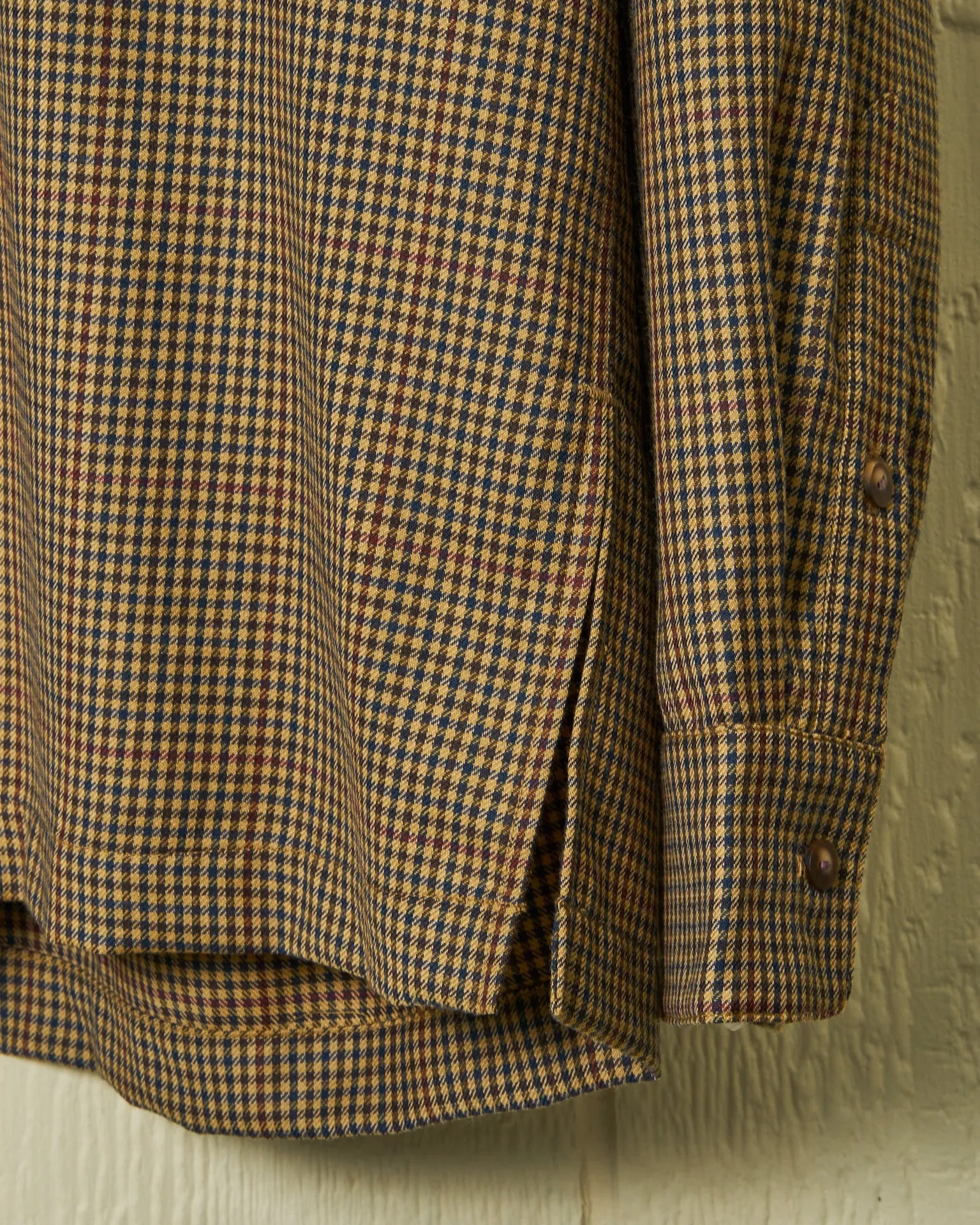 Superfine Wool Camp Shirt in Brown District Check