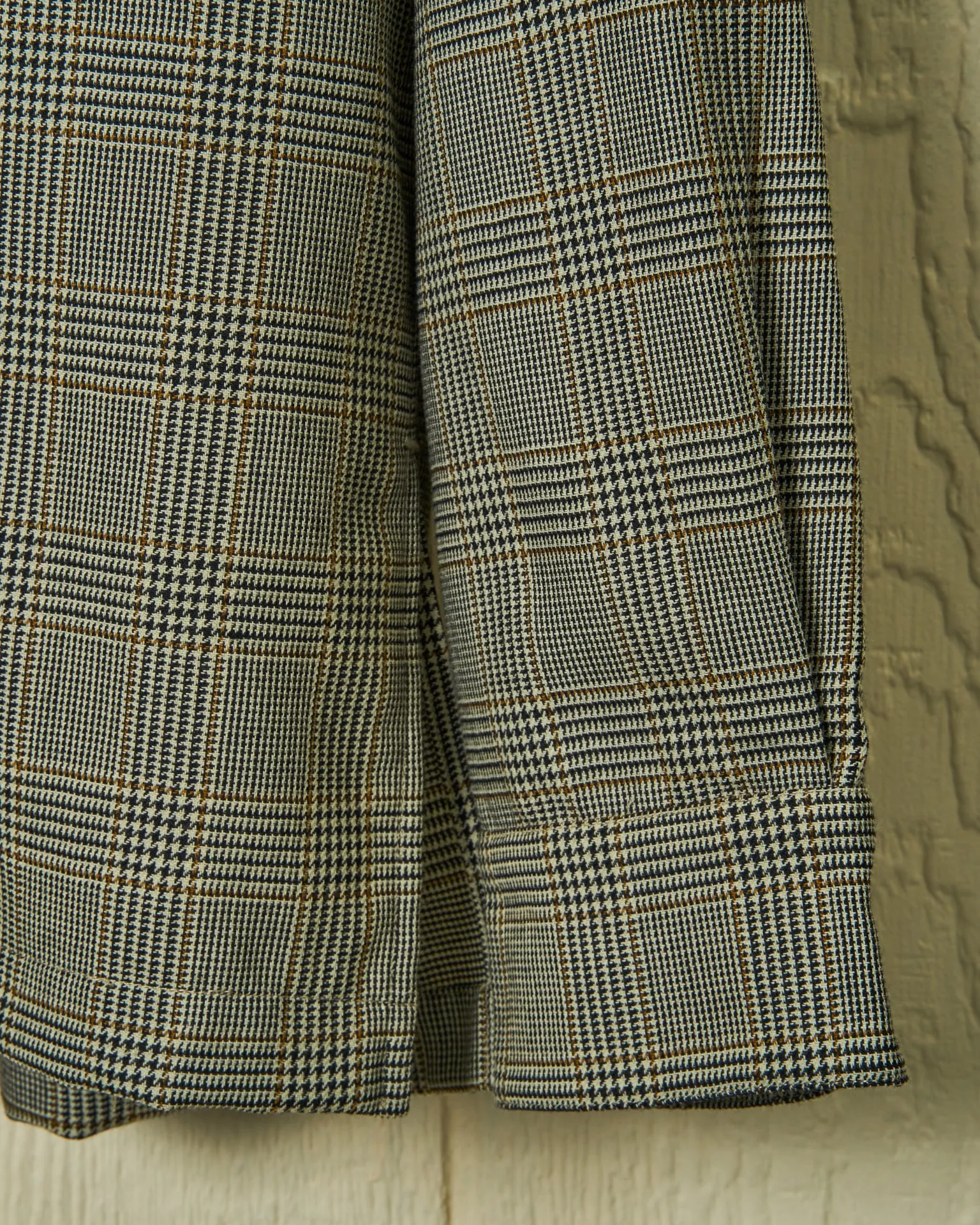 Superfine Wool Camp Shirt in Khaki Glen Plaid