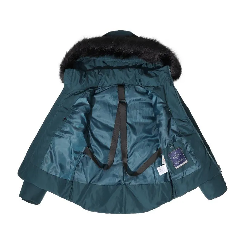 Women's Down Jacket with Embroidered Logo